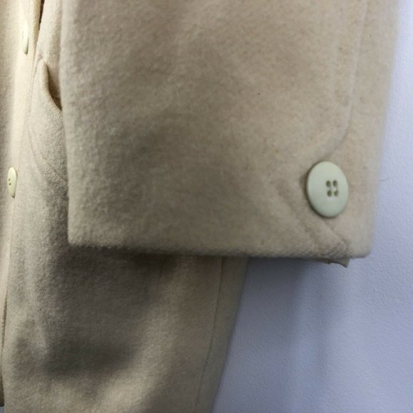 Vintage Eastex Wool Overcoat Top Coat Cream Womens Medium - Picture 6 of 7